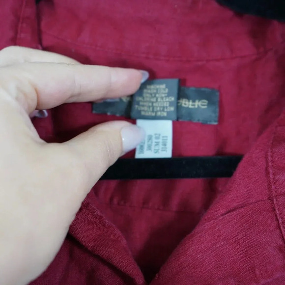Banana Republic Button Down Red 100% Linen Resort Shirt Size XL‎ - Picture 3 of 5